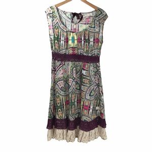 Small Odd Molly Lace Dress Boho Midi Gathered